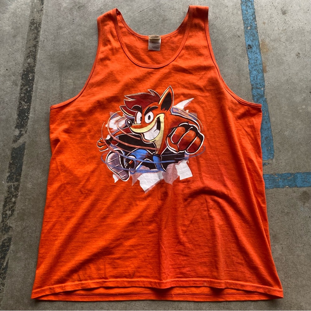 Vintage Y2K Crash Bandicoot Shirt Game Promo Mario Stars Nintendo RARE Gamer - Picture 2 of 7